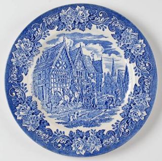 English Ironstone Dickens Series Blue Dinner Plate, Fine China Dinnerware   Blue