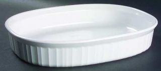 Corning French White (Bakeware) 1.5 Quart Oval Covered Casserole No Lid, Fine Ch