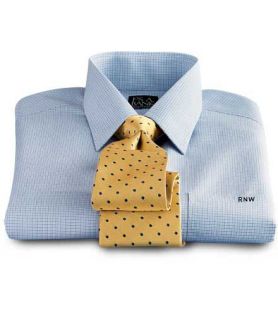 Traveler Point Collar Check Dress Shirt Big/Tall by JoS. A. Bank Mens Dress Shi