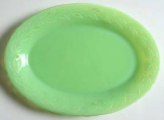 McKee Laurel Jadite Green 10 Oval Platter   Jadite Green, Depression Glass