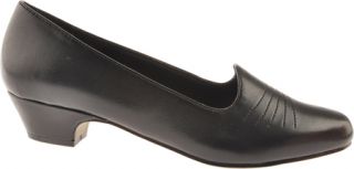 Womens Easy Street Grace   Black Smooth Low Heel Shoes