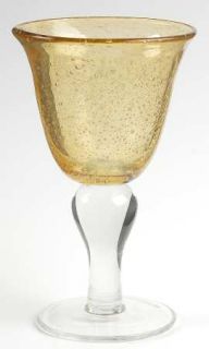 Artland Crystal Iris Citrine Wine Glass   Pale Yellow Bowl, Bubble Glass
