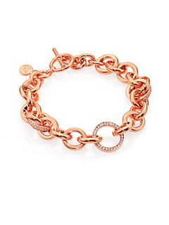 Michael Kors Pave Cluster Link Chain Bracelet/Rose Goldtone   Rose Gold