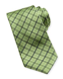 Checked Silk Tie, Green