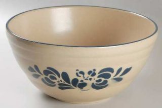 Pfaltzgraff Folk Art Mixing Bowl, Fine China Dinnerware   Blue Floral Design On