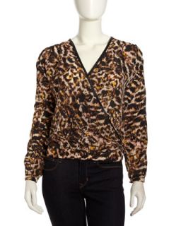 El Ray Printed Crossover Blouse