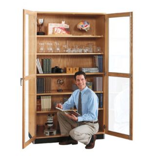 Diversified Woodcrafts Hinged 48 Storage Case with Oak Framed Glass Doors 35