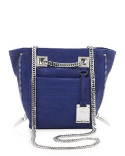 Montana Leather Zip Side Shoulder Bag, Blue