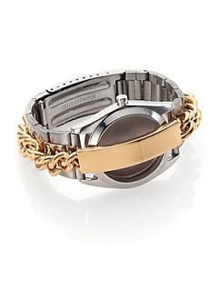 Maison Martin Margiela Two Tone Combo Watch & ID Double Bracelet   Gold Silver