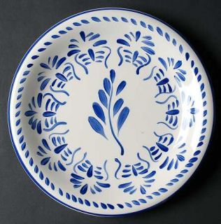 Casa Cristina Talavera Dinner Plate, Fine China Dinnerware   Blue Leaves, Scroll