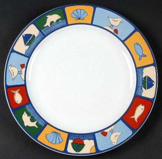 Studio Nova Nantucket Dinner Plate, Fine China Dinnerware   Shore Symbols On Blu