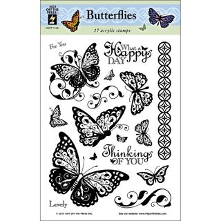Hot Off The Press Acrylic Stamps 6x8 Sheet butterflies