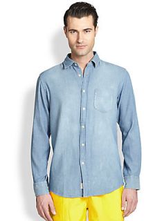 Faconnable Denim Sportshirt   Denim Blue