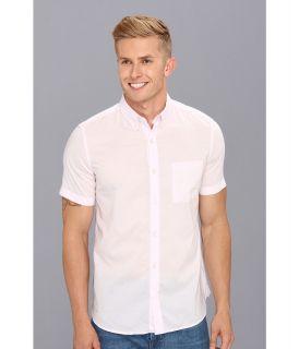 French Connection Operational Horizontal S/S Shirt Mens Short Sleeve Button Up (White)