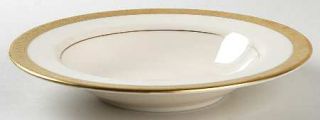 Haviland Athena (New York) Rim Soup Bowl, Fine China Dinnerware   Ny, Gold Encru