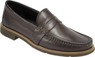 Mens Rockport Camran   Brown Full Grain Leather Penny Loafers