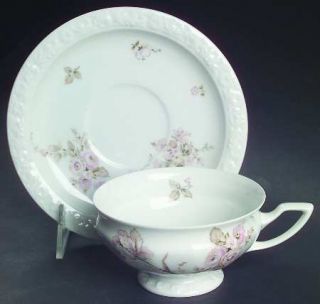 Rosenthal   Continental Colonial Garden Footed Cup & Saucer Set, Fine China Dinn