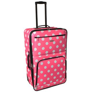 Rockland 28 inch Pink Dot Large Expandable Rolling Upright Suitcase