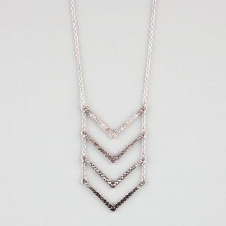 4 Tier Rhinestone Arrow Necklace Silver One Size For Women 239614140