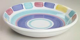 Caleca Color Blocks 8 Soup/Pasta Bowl, Fine China Dinnerware   Pastel Color Blo