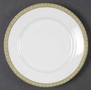 Altrohlau Alt221 Bread & Butter Plate, Fine China Dinnerware   Green,Orange Bord