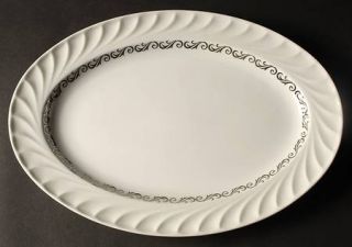 Arcadian   Prestige Silver Wreath 16 Oval Serving Platter, Fine China Dinnerwar