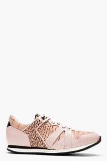 Mcq Alexander Mcqueen Dusty Rose Croc_print Paneled Sneakers