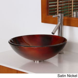 Elite 7005f371023 Illusion Design Tempered Glass Bathroom Vessel Sink And Faucet Combo (MulticolorUnique hand painting technologySink type BathroomSink style VesselSink material High grade tempered glassDimensions 5.5 inches high x 16.5 inches diamete