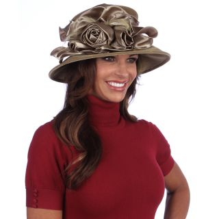 Taupe womens Dressy Velvet And Satin Packable Hat (100 percent polyesterWired brim with adjustable string hat band (fitted inside)Click here to view our hat sizing guide)