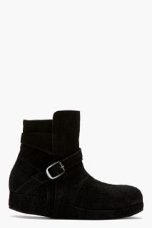 Alexandre Plokhov Black Scrubbed Suede Ankle Boots