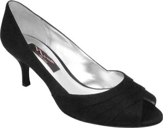 Womens Nina Criana   Black Satin Mid Heel Shoes