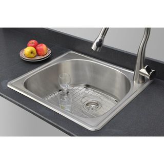 Wells Sinkware 18 Gauge D shape Single Bowl Topmount Stainless Steel Kitchen Sink