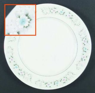 Sango Garden Flower Dinner Plate, Fine China Dinnerware   White/Pastel Flowers,