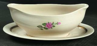 Fine Arts Sweetheart Rose Gravy Boat with Attached Underplate, Fine China Dinner