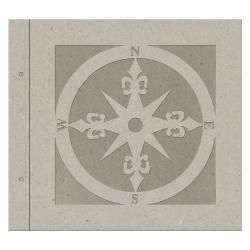 Die cut Grey Chipboard Album 8x8 compass