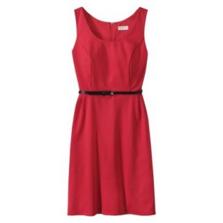 Merona Womens Ponte Sleeveless Fit and Flare Dress   Wowzer Red   S