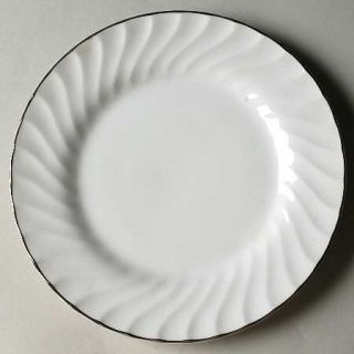 Sango Karen Salad Plate, Fine China Dinnerware   White Background    Swirl Edge
