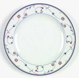 Nancy Calhoun Scarlet Dinner Plate, Fine China Dinnerware   Rust Flowers On Bord