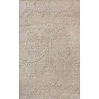 Nuloom Handmade Neutrals And Textures Damask Sand Wool Rug (6 X 9)