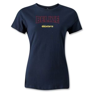 hidden CONCACAF Gold Cup 2013 Womens Belize T Shirt (Navy)