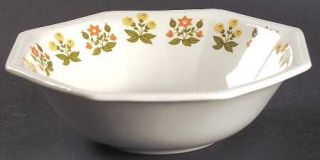 Johnson Brothers Posy Coupe Cereal Bowl, Fine China Dinnerware   Green/Yellow/Or