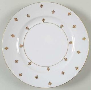 Baronet Suzette Luncheon Plate, Fine China Dinnerware   Gold Fleur De Lis, White