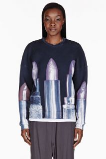 Msgm Navy Lipstick Toilet Paper Edition Sweater