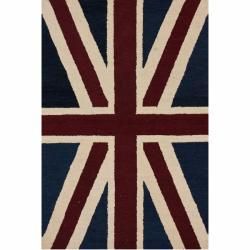 Nuloom Handmade United Kingdom Flag Wool Rug (5 X 76) (BluePattern CasualTip We recommend the use of a non skid pad to keep the rug i n place on smooth surfaces.All rug sizes are approximate. Due to the difference of monitor colors, some rug colors may 