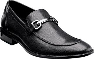 Mens Stacy Adams Hudsen 24846   Black Textured Leather Moc Toe Shoes