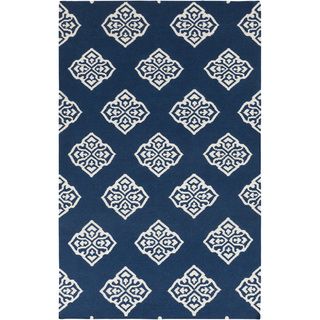 Hand woven Almere Blue Wool Rug (9 X 13)