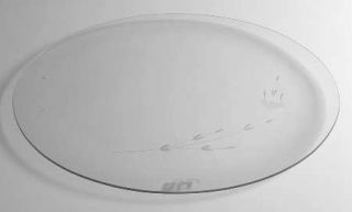 Princess House Crystal Heritage 18 Oval Platter   Gray Cut Floral Design,Clear