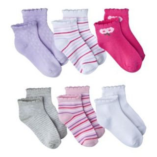 Circo Infant Toddler Girls Assorted Scalloped Socks   Violet 6 12 M