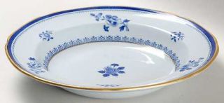 Spode Gloucester Blue (Gold Trim&Verge) Rim Soup Bowl, Fine China Dinnerware   F