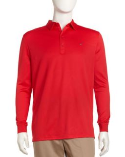 Vilde Long Sleeve Mesh Golf Shirt, Red